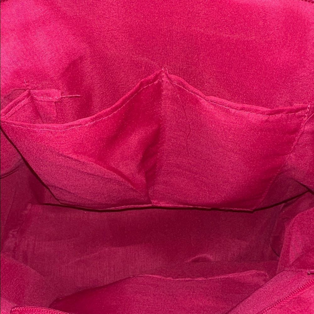 Fuchsia Pink TanβStraw Faux Leather Straps Tote Bag - Picture 8 of 12